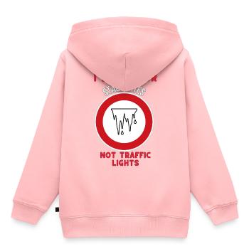 Je m’arrête pour les stalactites, pas pour les feux de circulation - Sweat Premium à capuche enfant bio - rose - Dos - AI Model Kid Female (0cm)