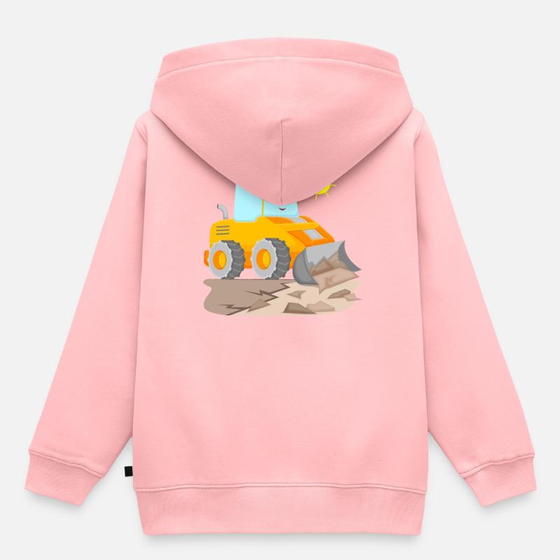 Chargeuse sur pneus - Sweat Premium à capuche enfant bio - rose