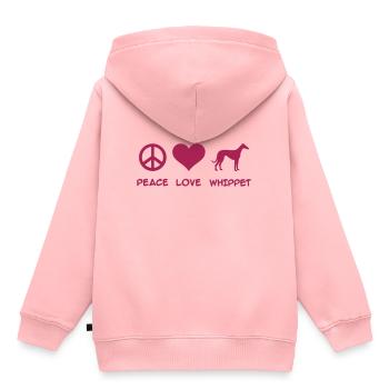 Whippet - Kinder Premium Organic Hoodie - Rosa - Hinten - AI Model Kid Female (0cm)
