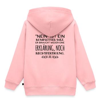 nein ist ein kompletter satz - Kinder Premium Organic Hoodie - Rosa - Hinten - AI Model Kid Female (0cm)