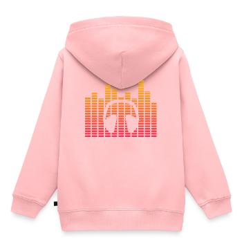 Equalizer casque neon cadeau hipster musique - Sweat Premium à capuche enfant bio - rose - Dos - AI Model Kid Female (0cm)