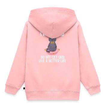 Funny cat - Kids Premium Organic Hoodie - rose - Back - AI Model Kid Female (0cm)