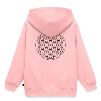 fleur de vie - Sweat Premium à capuche enfant bio - rose - Dos - AI Model Kid Female (0cm)