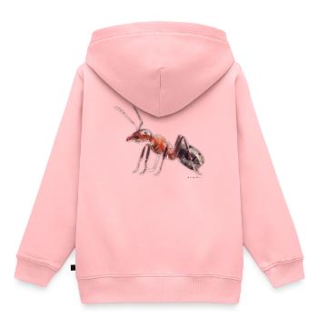 Ameise - Kinder Premium Organic Hoodie - Rosa - Hinten - AI Model Kid Female (0cm)