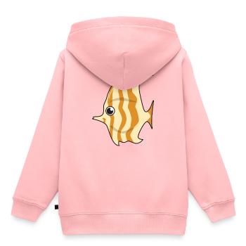Scalar poisson cadeau aquarium aquatique poisson dessin animé - Sweat Premium à capuche enfant bio - rose - Dos - AI Model Kid Female (0cm)