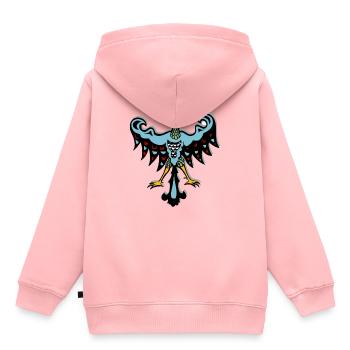 Aigle Tribal Indien Symbole Totem Tatouage Ethno - Sweat Premium à capuche enfant bio - rose - Dos - AI Model Kid Female (0cm)