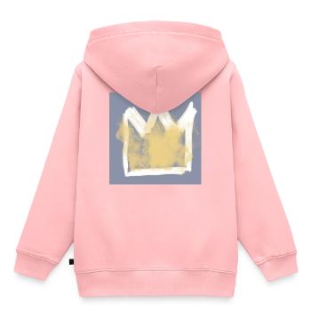 Couronne - Sweat Premium à capuche enfant bio - rose - Dos - AI Model Kid Female (0cm)