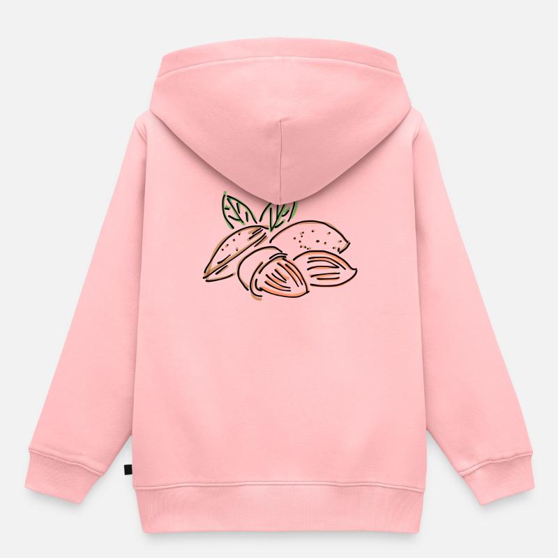 amande - Sweat Premium à capuche enfant bio - rose