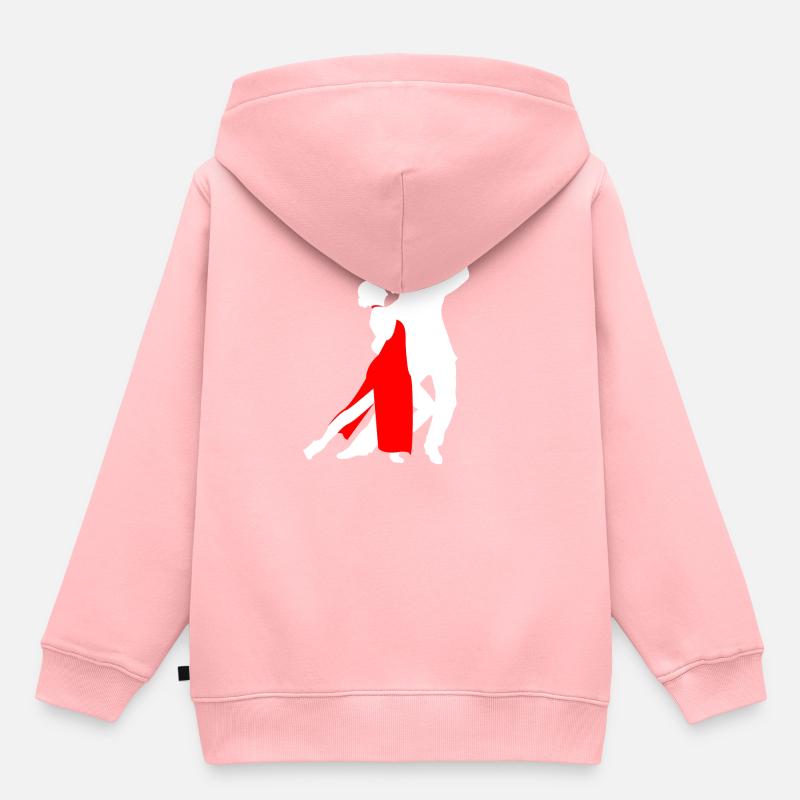 Danse Tango danse couple logo - Sweat Premium à capuche enfant bio - rose