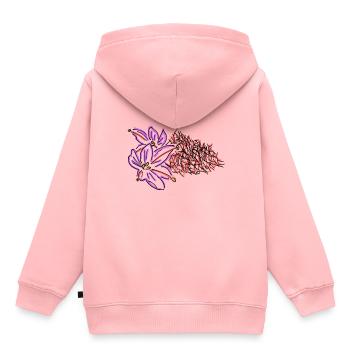 Safran - Kinder Premium Organic Hoodie - Rosa - Hinten - AI Model Kid Female (0cm)