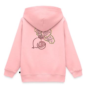 Parterres rouges - Sweat Premium à capuche enfant bio - rose - Dos - AI Model Kid Female (0cm)