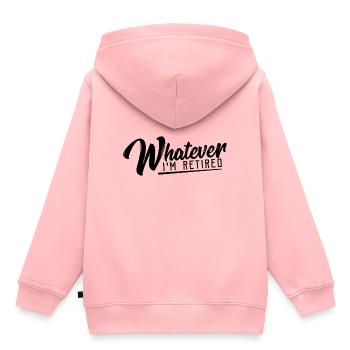 Rente Rentner Rentnerin Geschenk Pension Arbeit - Sweat Premium à capuche enfant bio - rose - Dos - AI Model Kid Female (0cm)