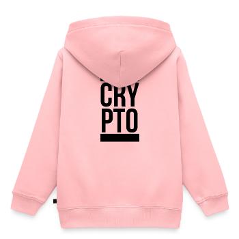 Crypto Devise Hodler Blockchain crypto cadeau - Sweat Premium à capuche enfant bio - rose - Dos - AI Model Kid Female (0cm)