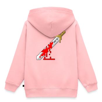 Rétro épée - sanglant - Sweat Premium à capuche enfant bio - rose - Dos - AI Model Kid Female (0cm)