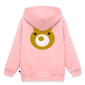Baer - Kinder Premium Organic Hoodie - Rosa - Hinten - AI Model Kid Female (0cm)