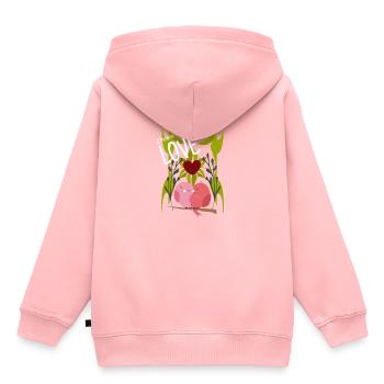 Dream of great love - bird motif - Kids Premium Organic Hoodie - rose - Back - AI Model Kid Female (0cm)
