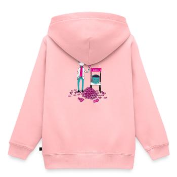 perdant - Sweat Premium à capuche enfant bio - rose - Dos - AI Model Kid Female (0cm)