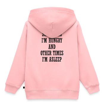 Lustige Sprueche - Kinder Premium Organic Hoodie - Rosa - Hinten - AI Model Kid Female (0cm)