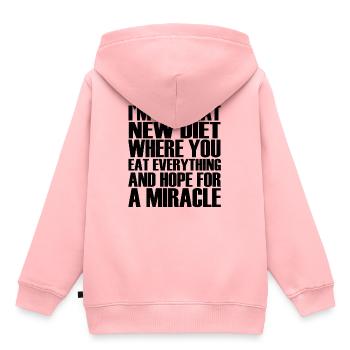 funny sayings - Kids Premium Organic Hoodie - rose - Back - AI Model Kid Female (0cm)