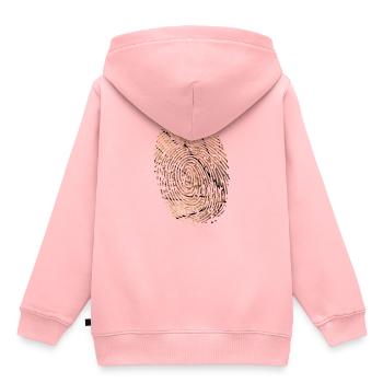Fingerabdruck Holz - Kinder Premium Organic Hoodie - Rosa - Hinten - AI Model Kid Female (0cm)