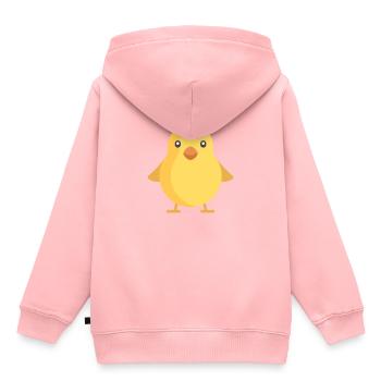 gelbes Kücken - Kinder Premium Organic Hoodie - Rosa - Hinten - AI Model Kid Female (0cm)