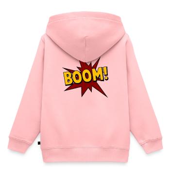 boom! - Comic - Kids Premium Organic Hoodie - rose - Back - AI Model Kid Female (0cm)
