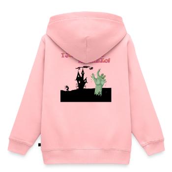 Zombie - Kinder Premium Organic Hoodie - Rosa - Hinten - AI Model Kid Female (0cm)
