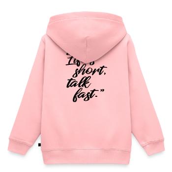 Proverbes - Sweat Premium à capuche enfant bio - rose - Dos - AI Model Kid Female (0cm)