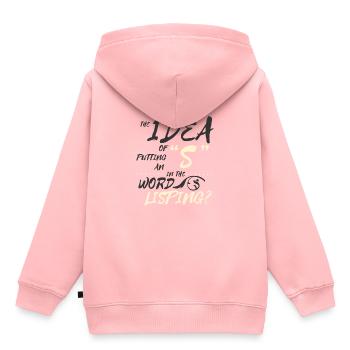 Lispeln langue linguistique orthophonie thérapeute blague - Sweat Premium à capuche enfant bio - rose - Dos - AI Model Kid Female (0cm)