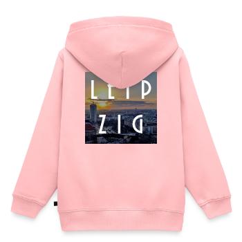 Leipzig - Sweat Premium à capuche enfant bio - rose - Dos - AI Model Kid Female (0cm)