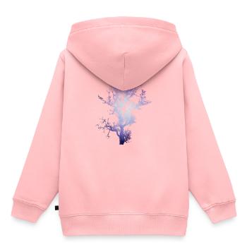 Space Baum - Kinder Premium Organic Hoodie - Rosa - Hinten - AI Model Kid Female (0cm)