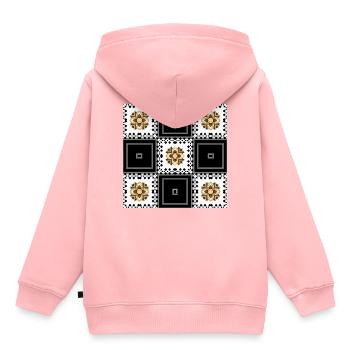 abstraction - Sweat Premium à capuche enfant bio - rose - Dos - AI Model Kid Female (0cm)