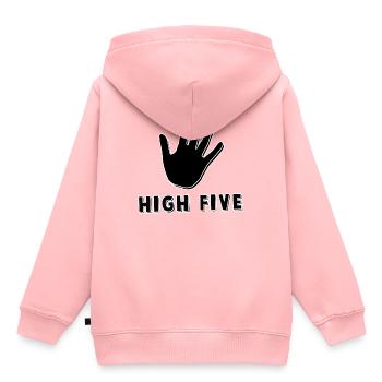 High Five - Kinder Premium Organic Hoodie - Rosa - Hinten - AI Model Kid Female (0cm)