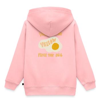 Vous êtes le jaune de l'oeuf - Sweat Premium à capuche enfant bio - rose - Dos - AI Model Kid Female (0cm)