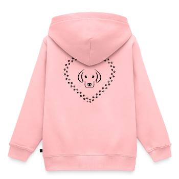 HUNDELIEBE, Geschenkidee - Kinder Premium Organic Hoodie - Rosa - Hinten - AI Model Kid Female (0cm)