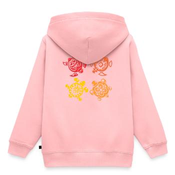 SCHILDKROETEN SHIRT TOLLE GESCHENKIDEE - Kinder Premium Organic Hoodie - Rosa - Hinten - AI Model Kid Female (0cm)