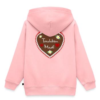 Coeur de pain d’épice Costumes Madl rouge - Sweat Premium à capuche enfant bio - rose - Dos - AI Model Kid Female (0cm)