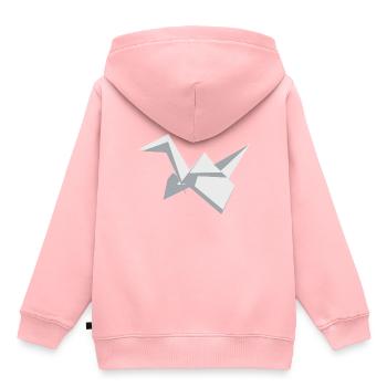 Origami - Kinder Premium Organic Hoodie - Rosa - Hinten - AI Model Kid Female (0cm)