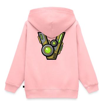 Buchstabe V Name Geschenk Roboter Technik nerd - Kinder Premium Organic Hoodie - Rosa - Hinten - AI Model Kid Female (0cm)