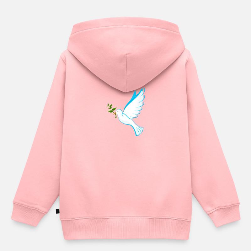 Colombe de la paix - Sweat Premium à capuche enfant bio - rose