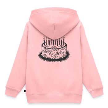Happy Birthday Torte - Kinder Premium Organic Hoodie - Rosa - Hinten - AI Model Kid Female (0cm)