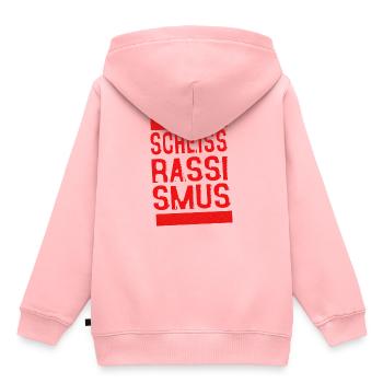 Scheiss Rassismus - Kinder Premium Organic Hoodie - Rosa - Hinten - AI Model Kid Female (0cm)