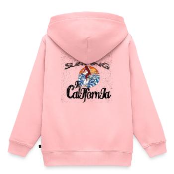 California suring - Kids Premium Organic Hoodie - rose - Back - AI Model Kid Female (0cm)