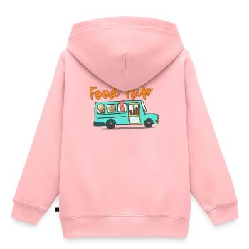 Food Trip! Fastfood-Ausflug - Kinder Premium Organic Hoodie - Rosa - Hinten - AI Model Kid Female (0cm)