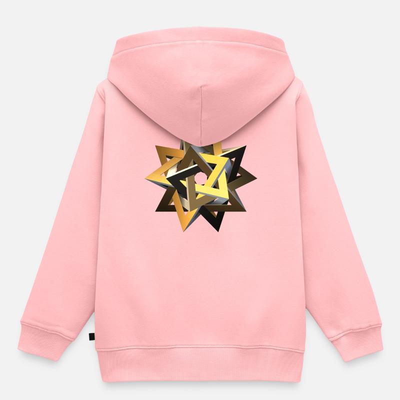 fractale - Sweat Premium à capuche enfant bio - rose