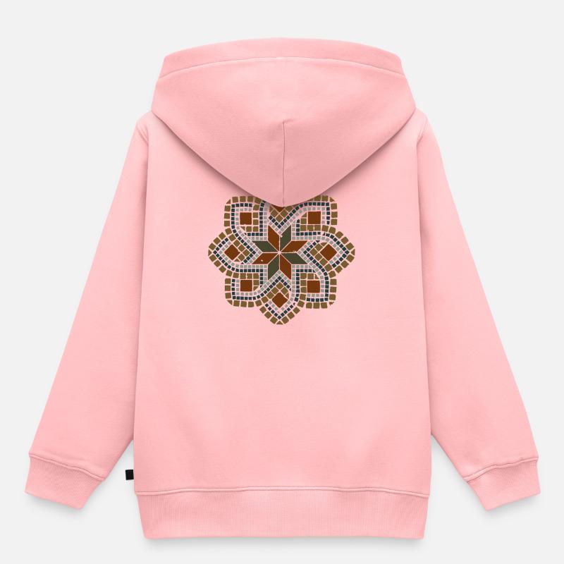 Mosaïque - Sweat Premium à capuche enfant bio - rose