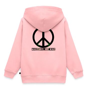 peace make love not war - Kinder Premium Organic Hoodie - Rosa - Hinten - AI Model Kid Female (0cm)