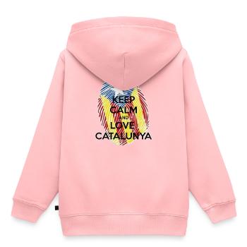 Keep Calm and Love Catalunya - Kids Premium Organic Hoodie - rose - Back - AI Model Kid Female (0cm)