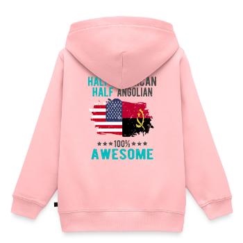 Half American Half Angolan - Kids Premium Organic Hoodie - rose - Back - AI Model Kid Female (0cm)