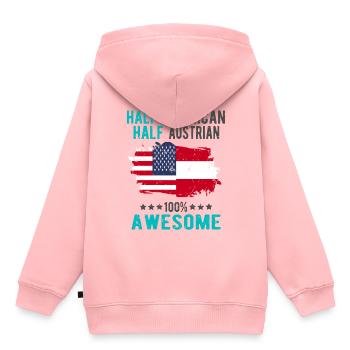 Half American Half Austrian - Kids Premium Organic Hoodie - rose - Back - AI Model Kid Female (0cm)